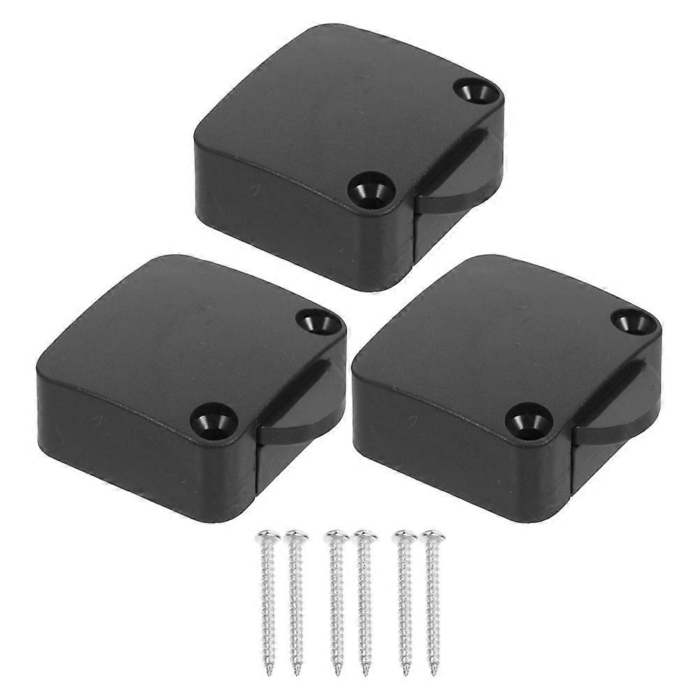 Self Reset Door Closed Light Switch for Cabinet 3Pcs Black ABS Copper