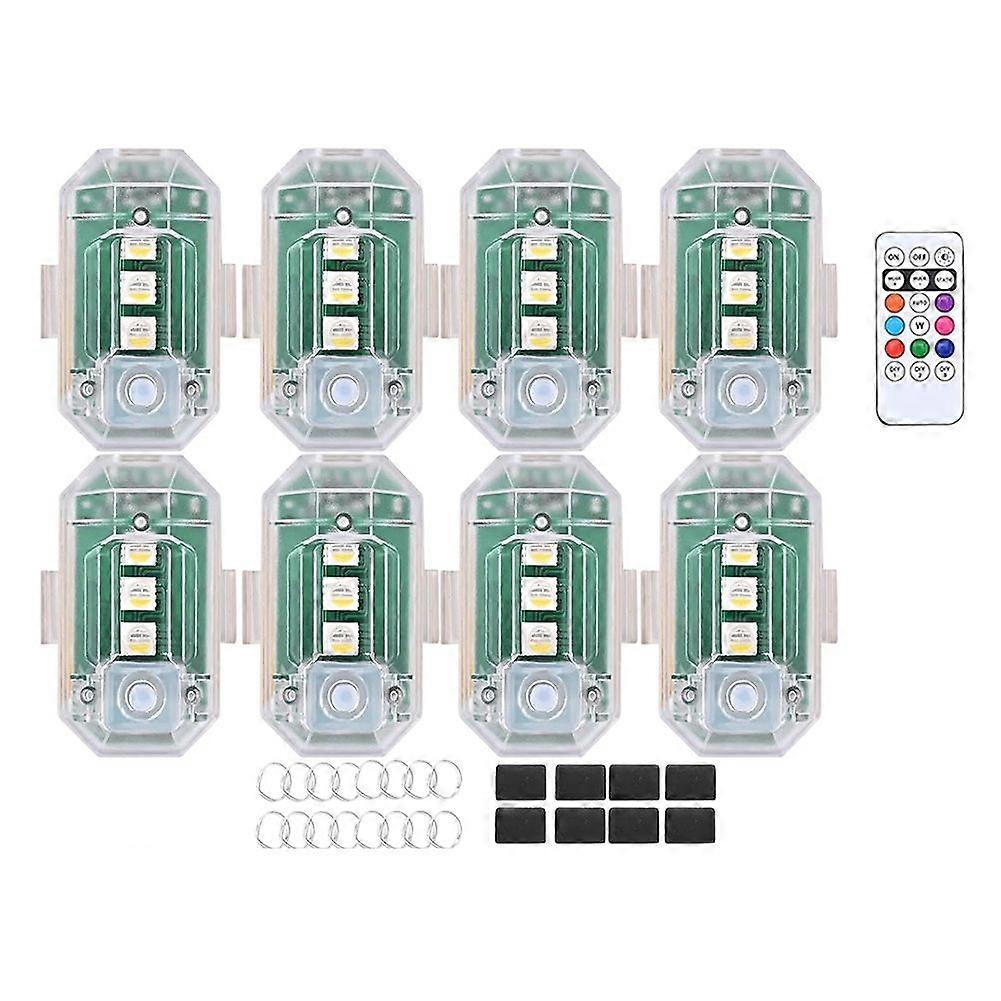8PCS Wireless LED Strobe Lights with Remote Control, 350 MAh USB Rechargeable 8-Color High Brightness Waterproof