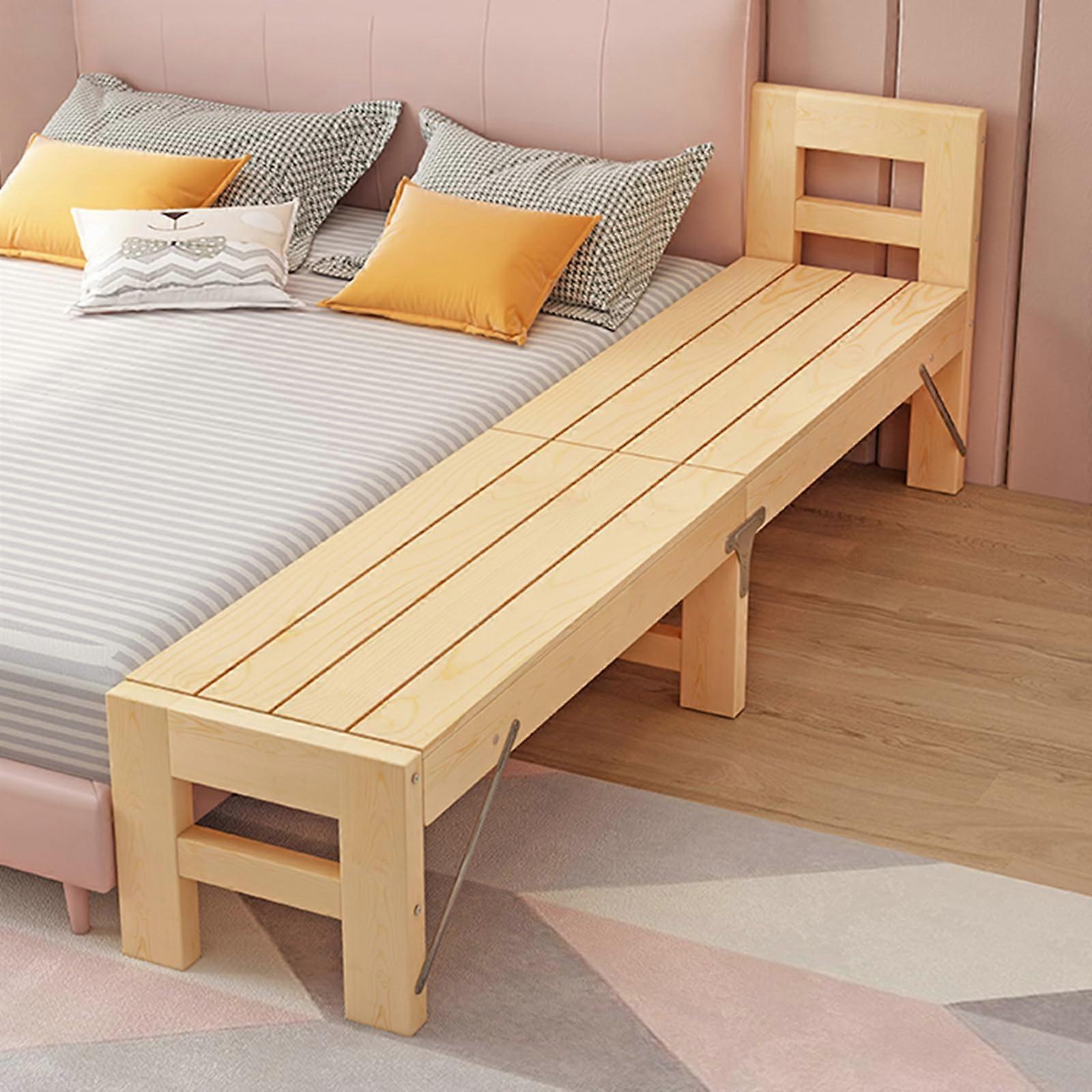 Folding Bed with Solid Pine Wood Frame, SpaceSaving Guest Bed for Small Rooms, 200x30cm