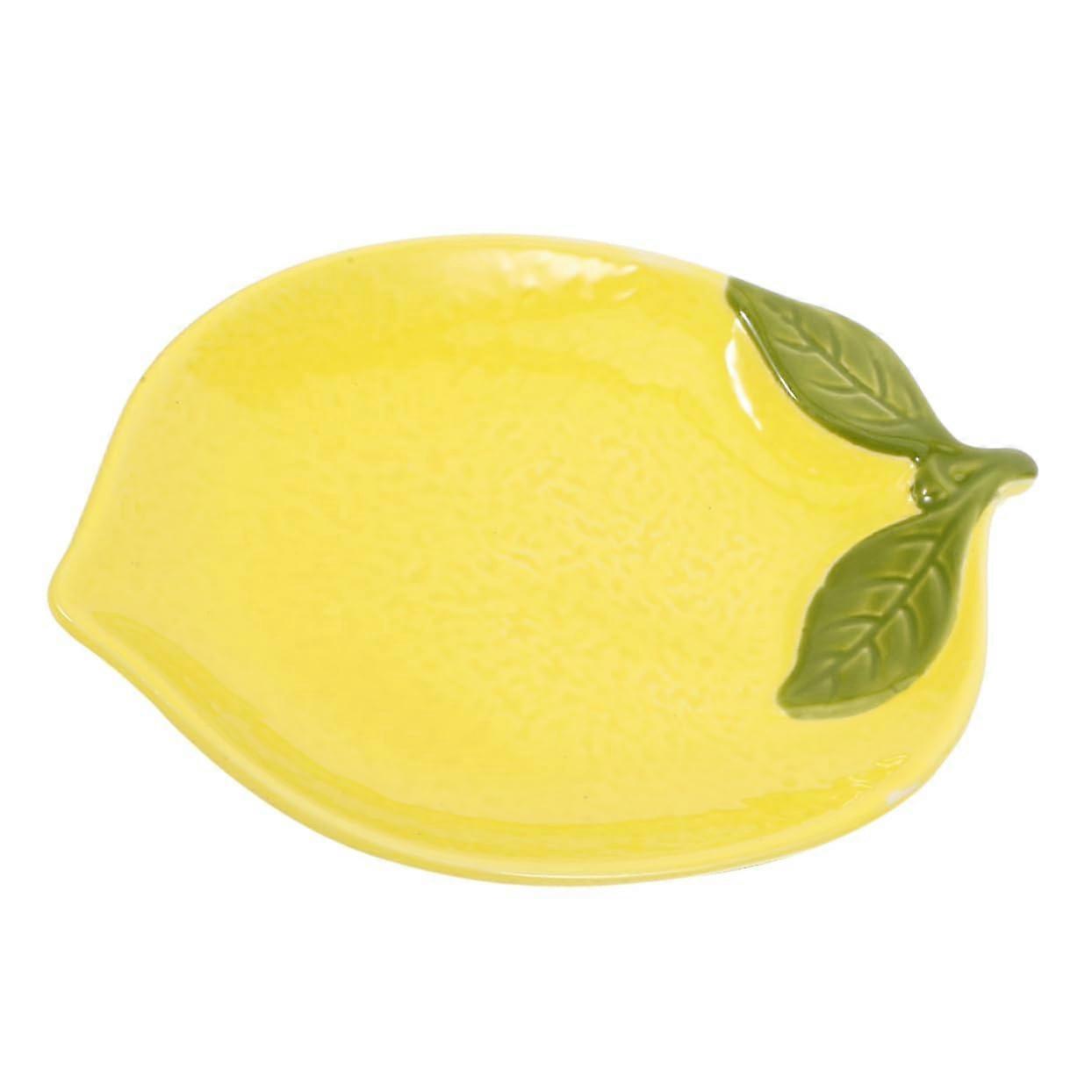 Ceramic Serving Plate with Unique Lemon Shape for Kitchen Decor and Party Snacks