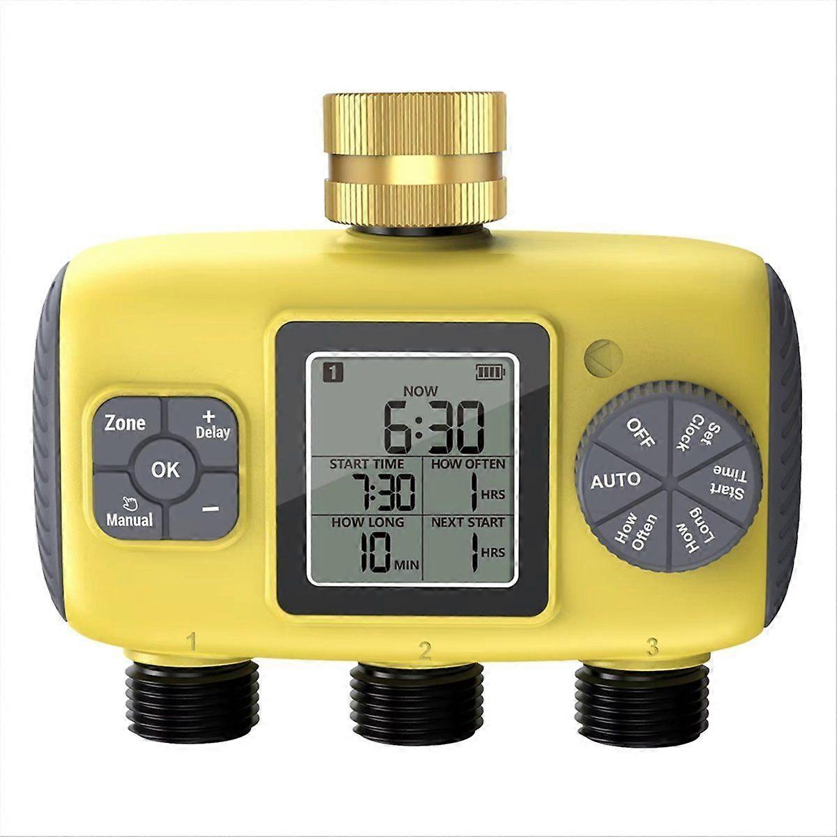3-Outlet Automatic Water Timer Garden Irrigation Watering System Control Sprinkler Programmer Tools