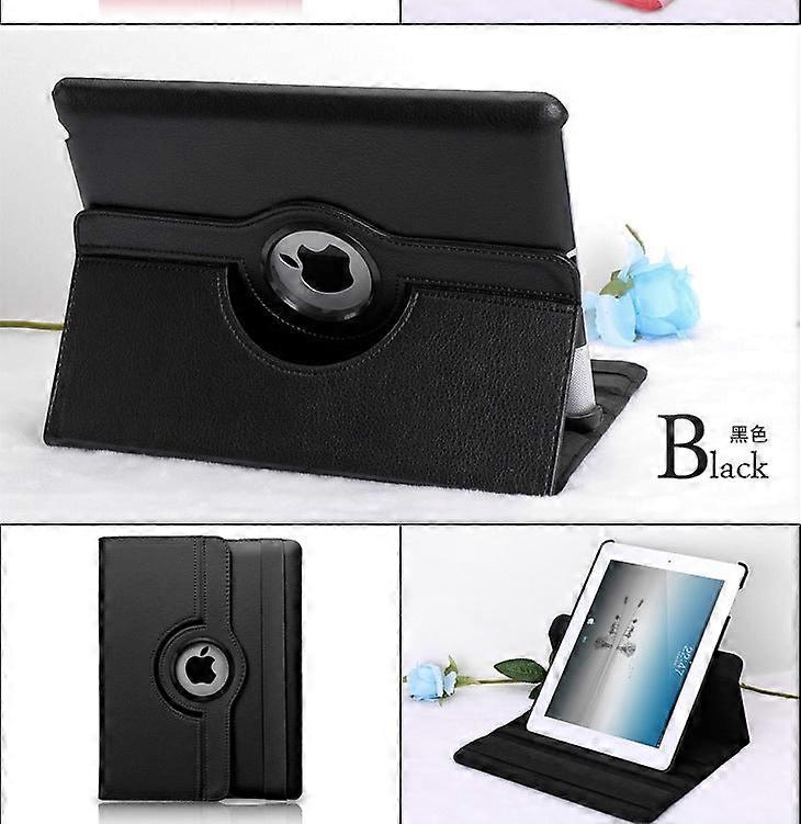 Stylish Case For Ipad 2/3/4 Black Rotating Leather Litchi Pattern