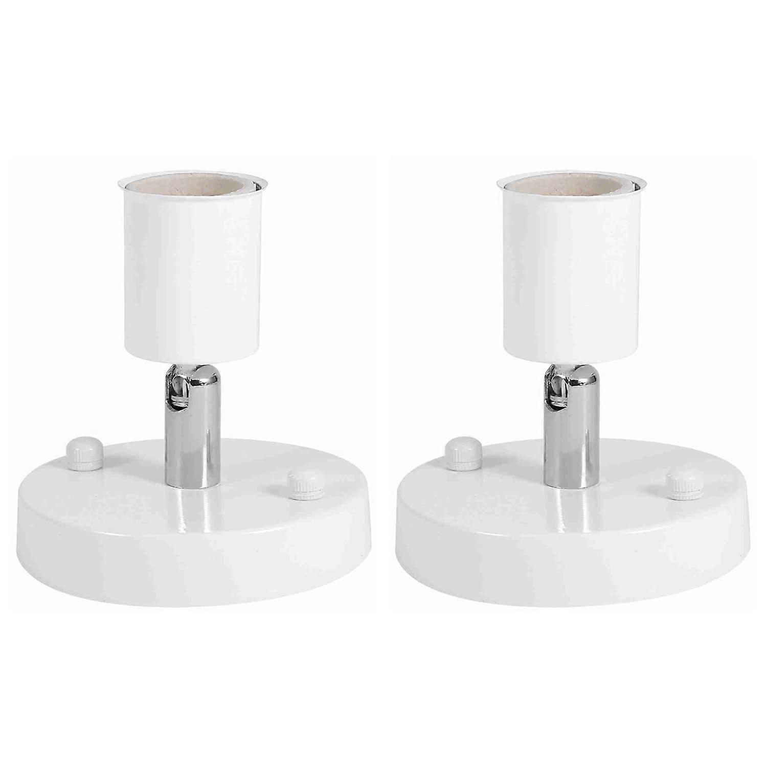 Light bulb socket, E27, 180 Degree Rotation, Modern Adjustable Ceiling Light, Light Bulb Holder Base, Wall Light Bulb Holder Socket (White*2)