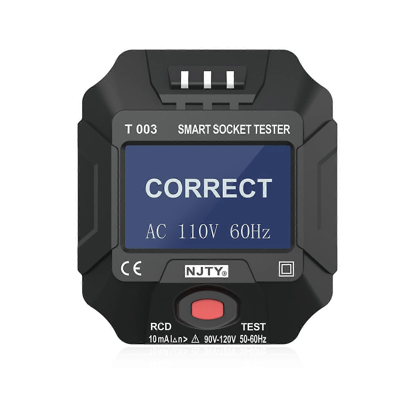 Socket Tester with Digital LCD Display, US Plug Outlet Tester for Accurate Wiring and Voltage Detection