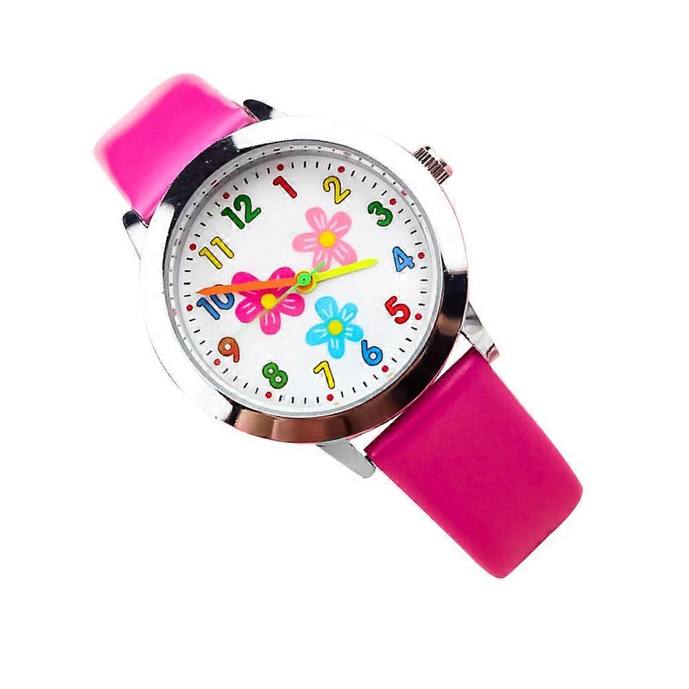 Creative Quartz Movement Children Watch With Flower Pattern For Students Birthday Gift 1Set
