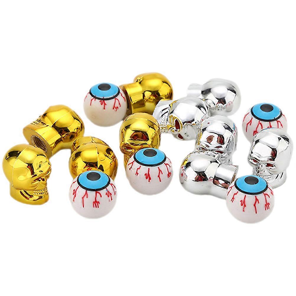 Car Tire Valve Caps with Skull Head Design for 15Pcs Set