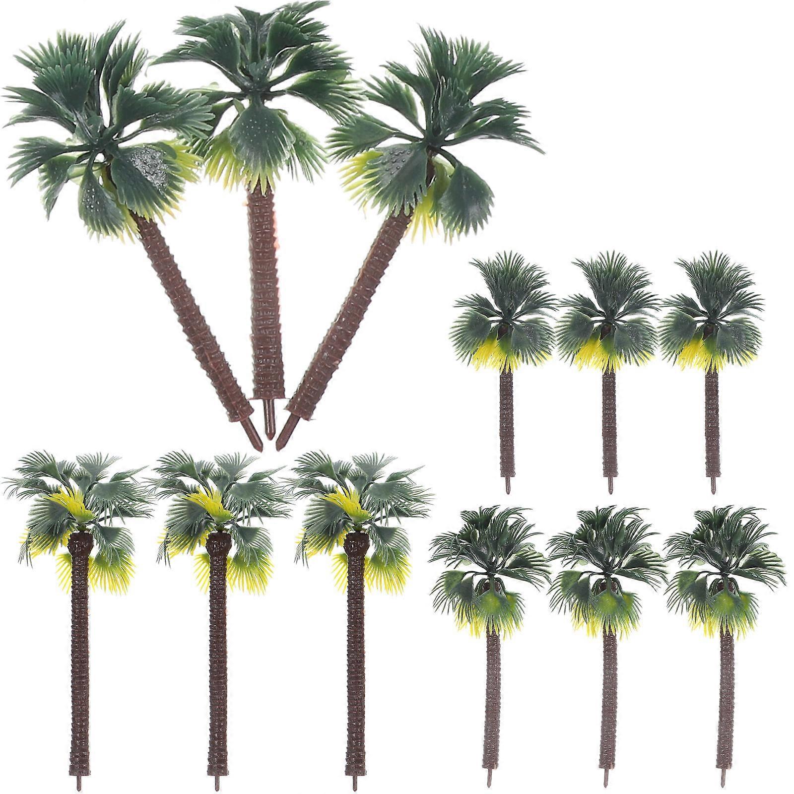 Green Landscape Tree Model for Decoration 12Pcs Palm Tree Models