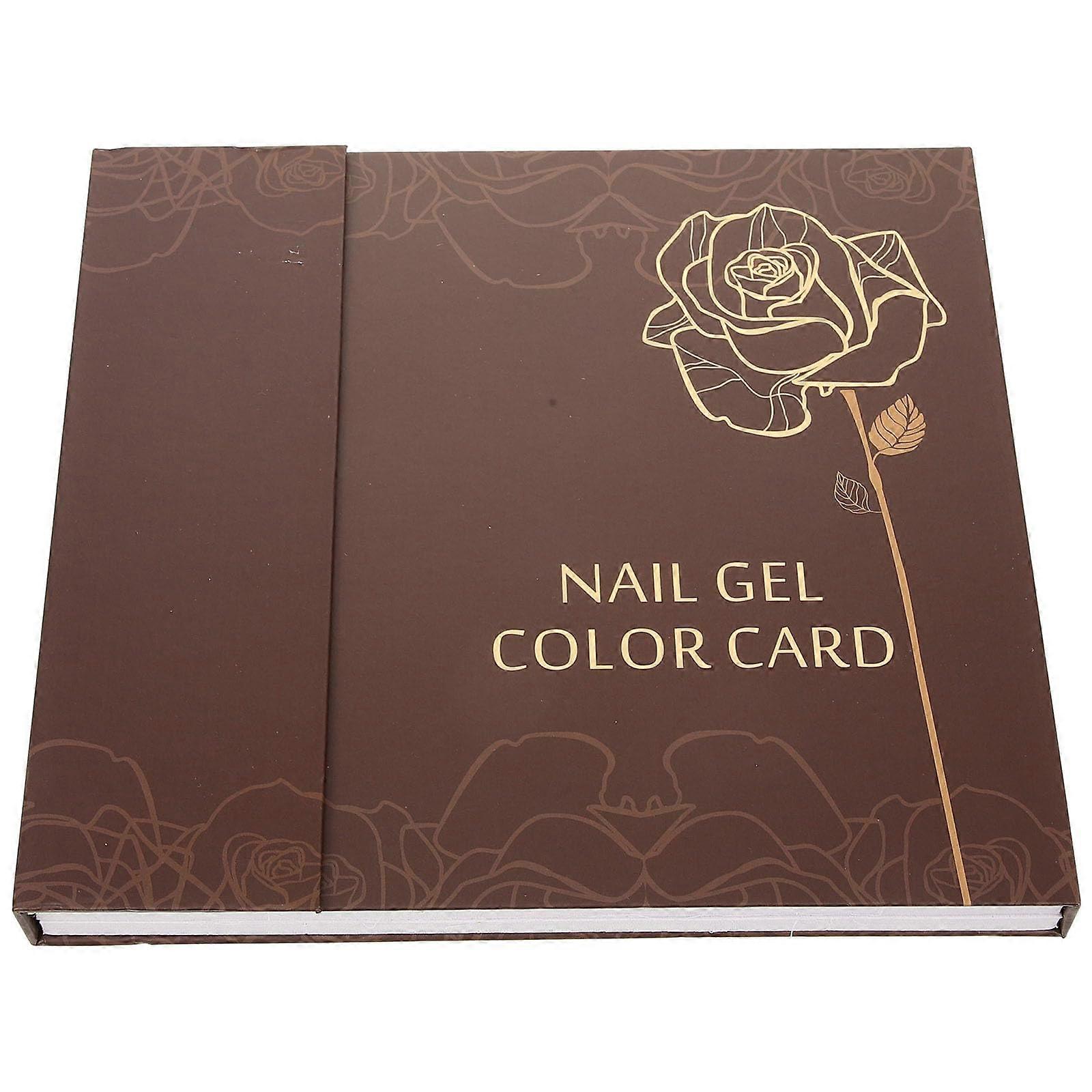 120 Tip Coffee Nail Color Display Chart, Nail Polish Sample Book for Quick Selection