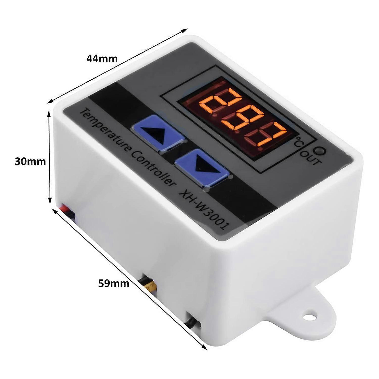 2Pcs XH-W3001 Digital Temperature Controller with Sensor AC110V-220V Thermostat Temperature Switch Heating Cooling