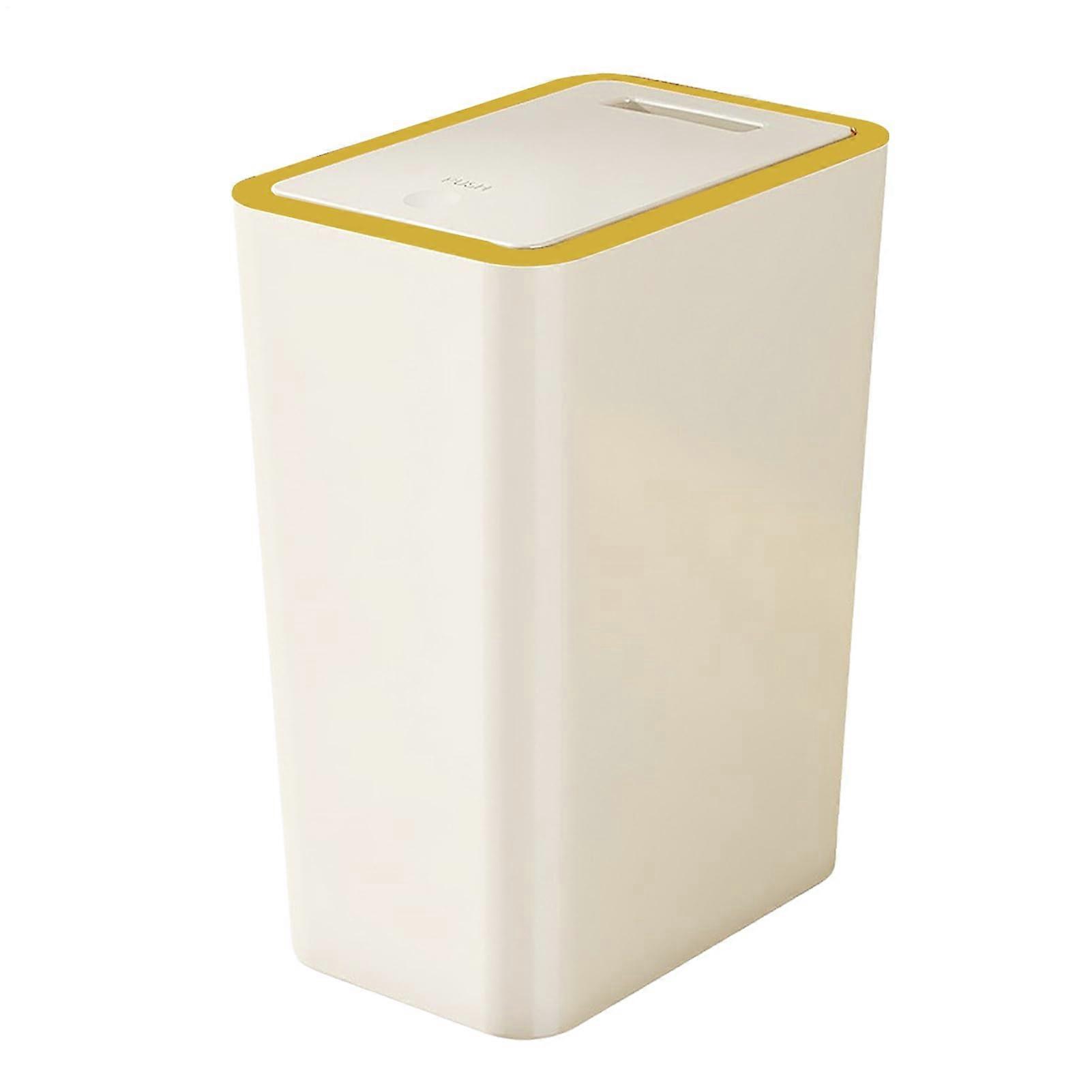 Slim Trash Can with OdorSealing Lid for Kitchen and Bedroom, Rectangular Garbage Bin