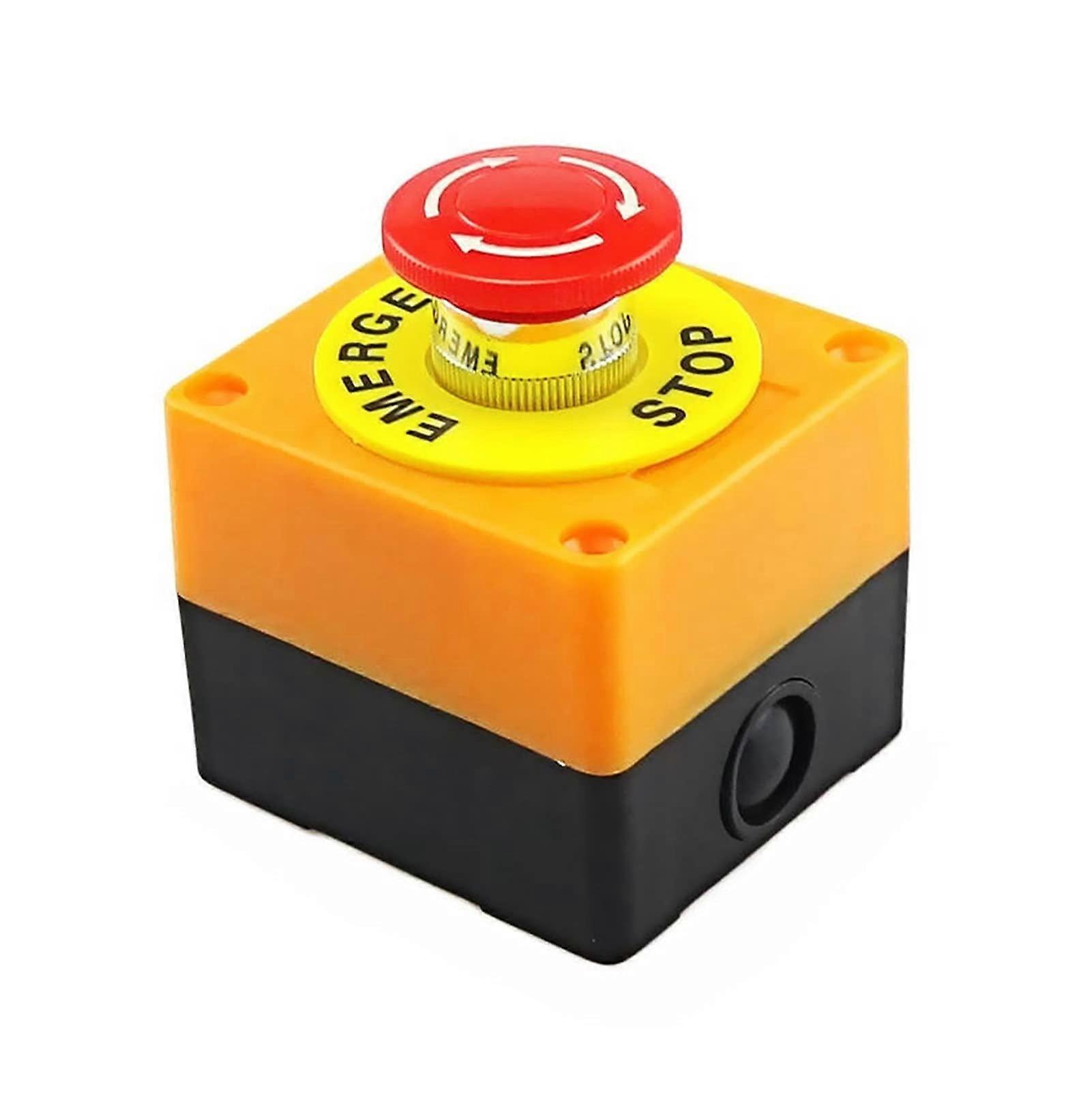 Emergency Stop Button DPST Mushroom Head Push Switch AC 660V 10A Dual Circuit Safety Control