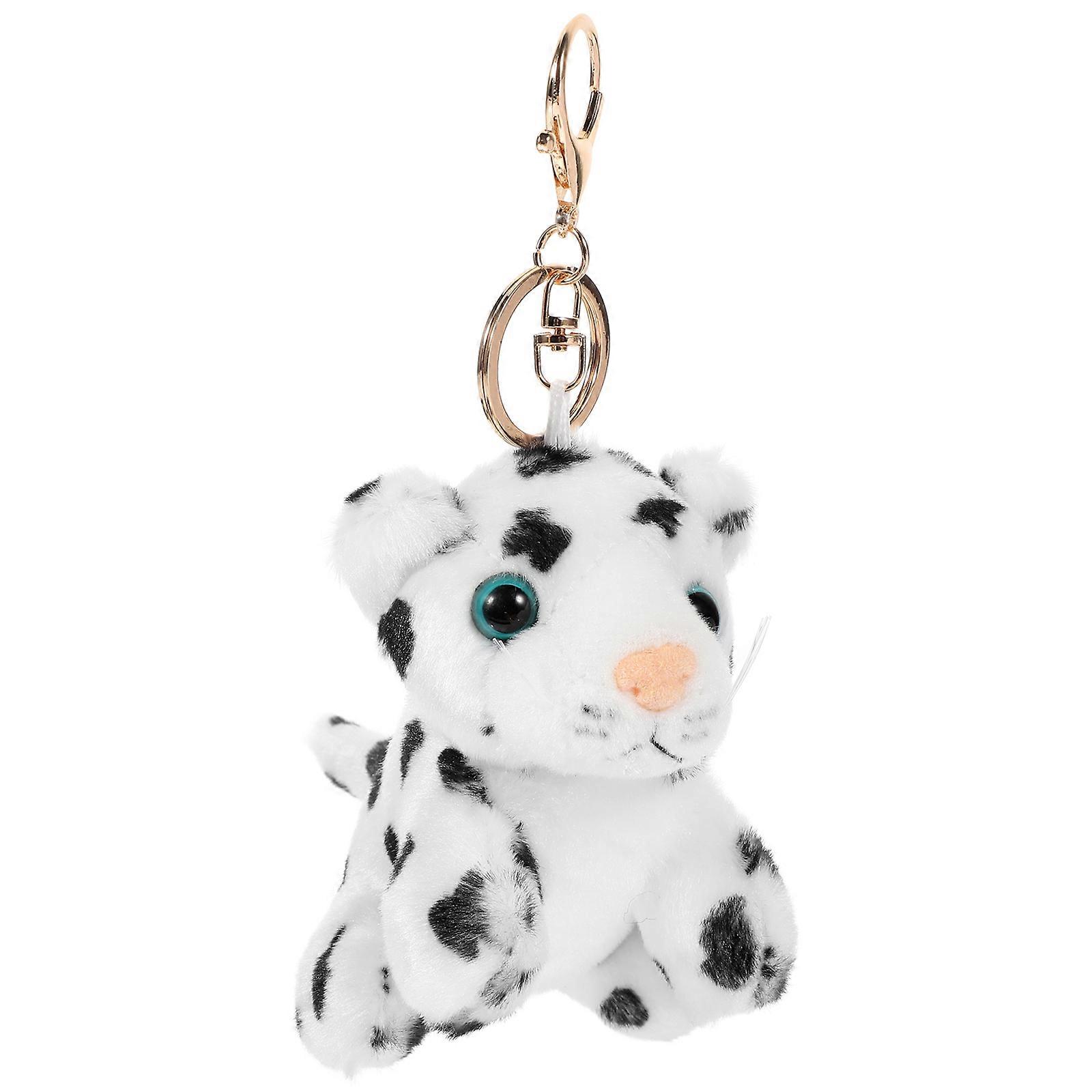 Snow Leopard Keychain Stuffed Pendant for Hanging Multi-Purpose Decor