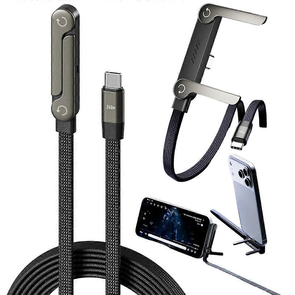 Sideways Phone Charger with Stand – 240W Fast USB-C to USB-C Compatible with iPhone 15-17 & Androids