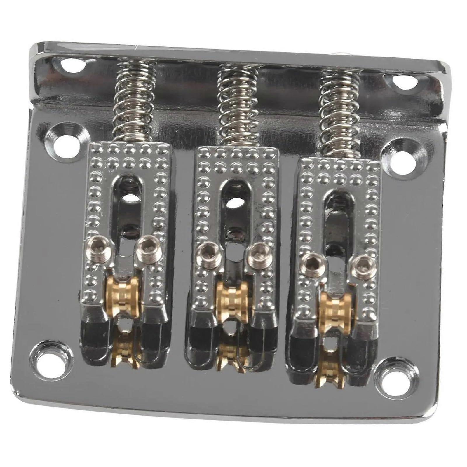3 Saddle Guitar Bridge Replacement Silver Adjustable Tailpiece for Stable String Positioning