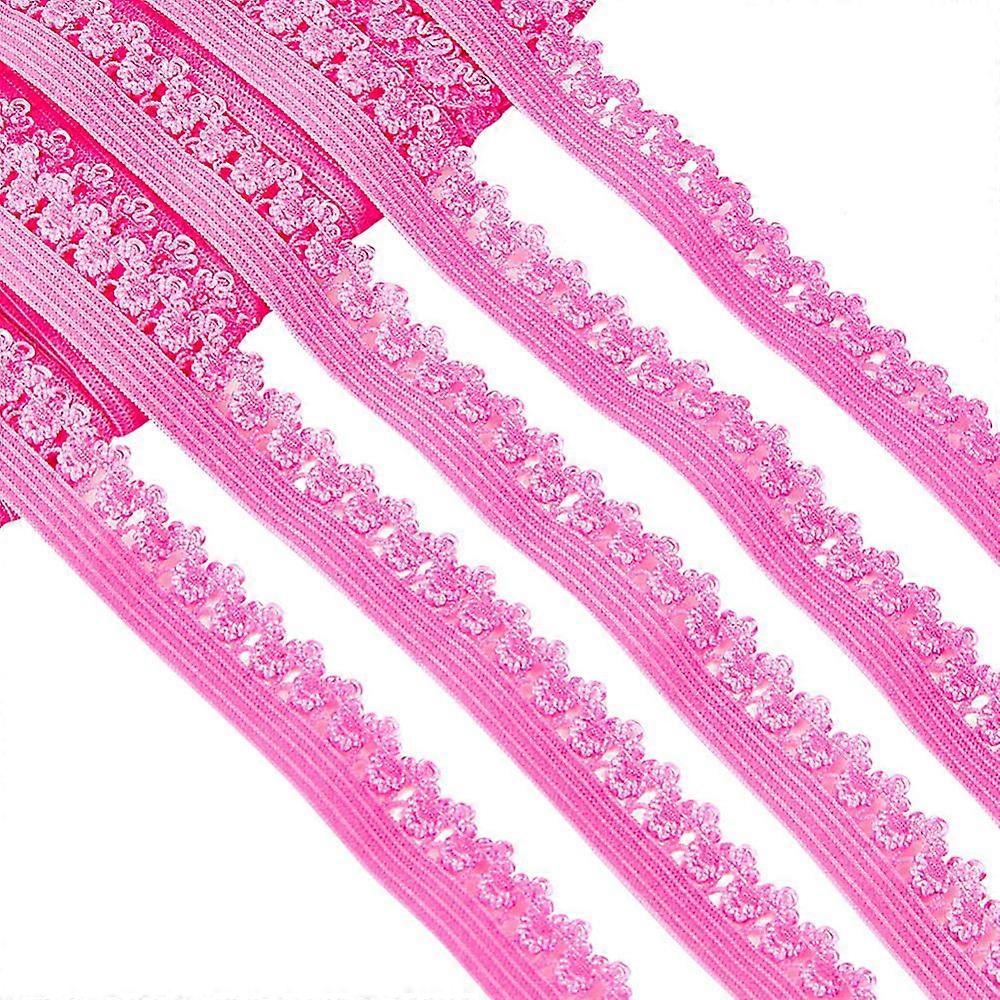 Polyester Elastic Cords with Single Edge Trimming Flat with Cardboard Display Card Deep Pink 13mm