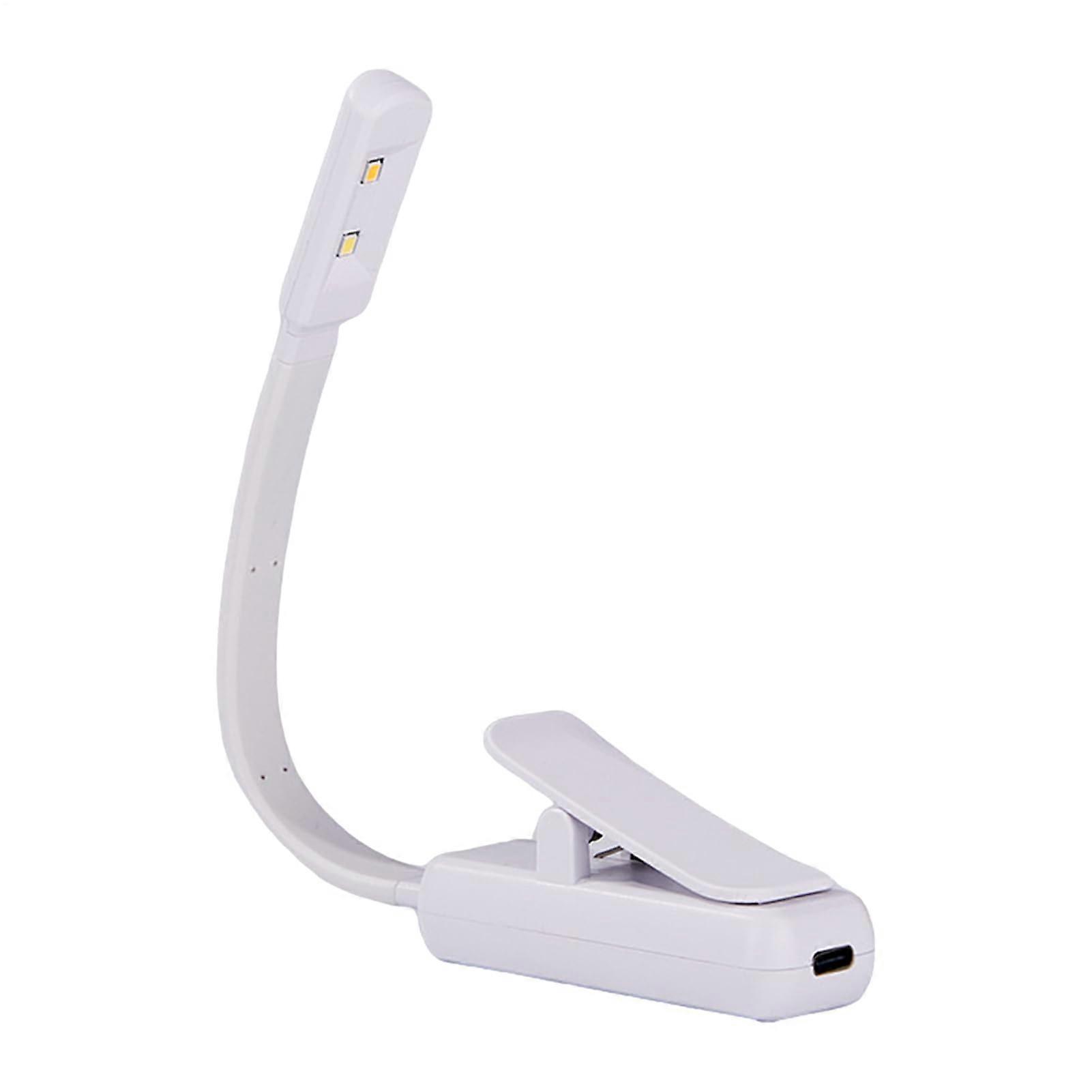 Rechargeable LED Book Light with Clip, Adjustable Brightness, 3 Color Modes for Reading