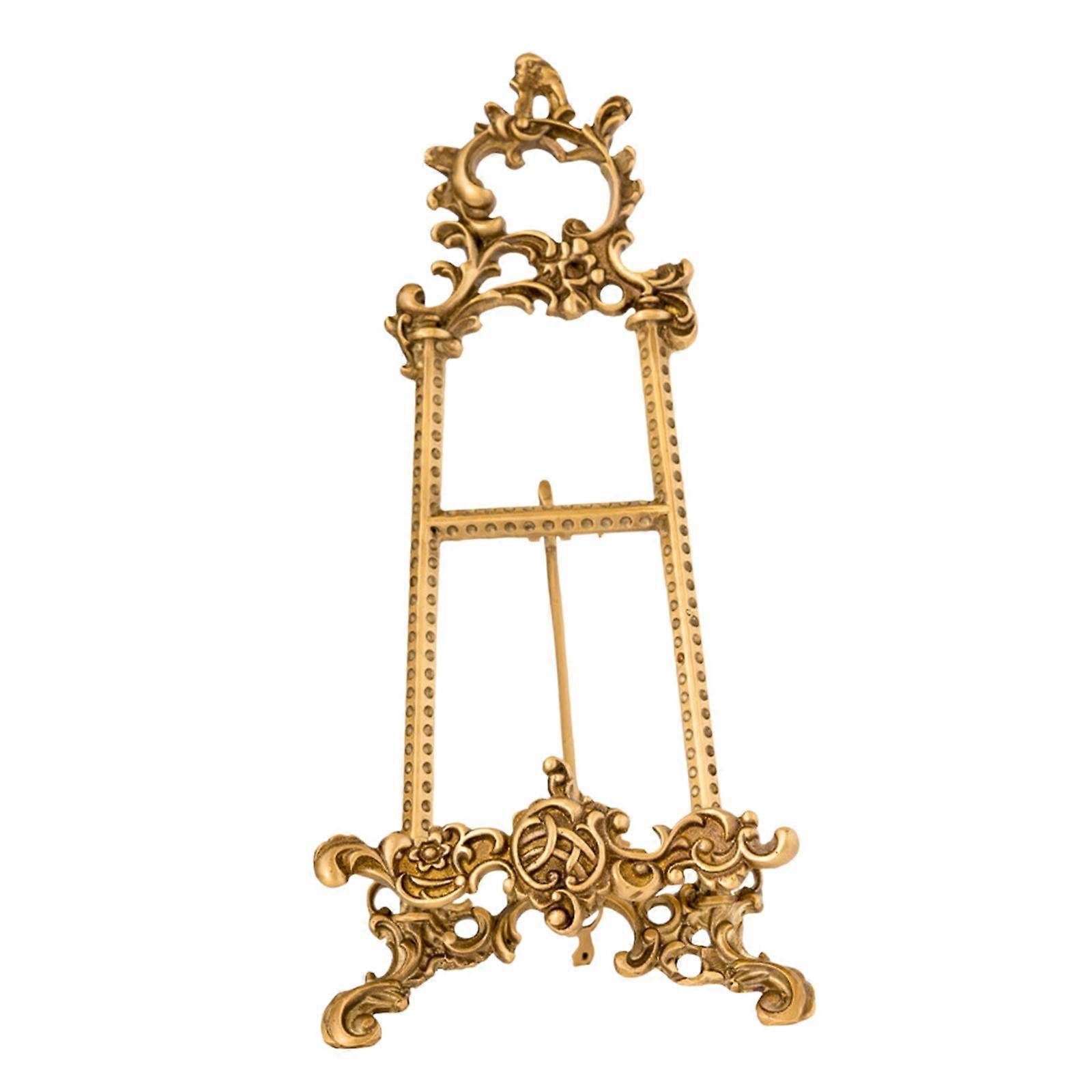 Plate Stand Display,Tabletop Art Holder Platters Brass Easel Frame Holder for