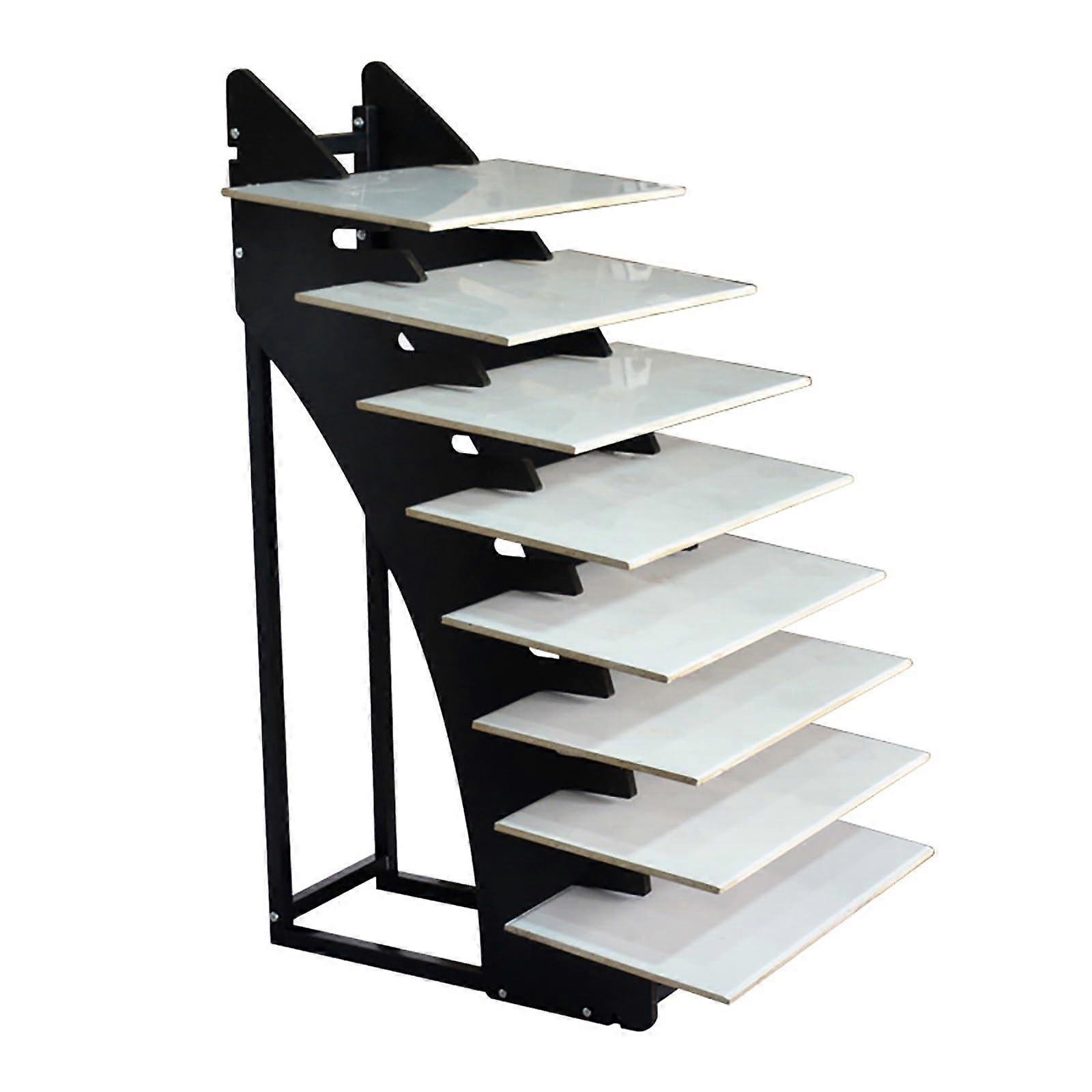 Tile Display Stand with Secure Slots, MultiLayer Floor Tile Sample Rack for Showroom Exhibition 28cm