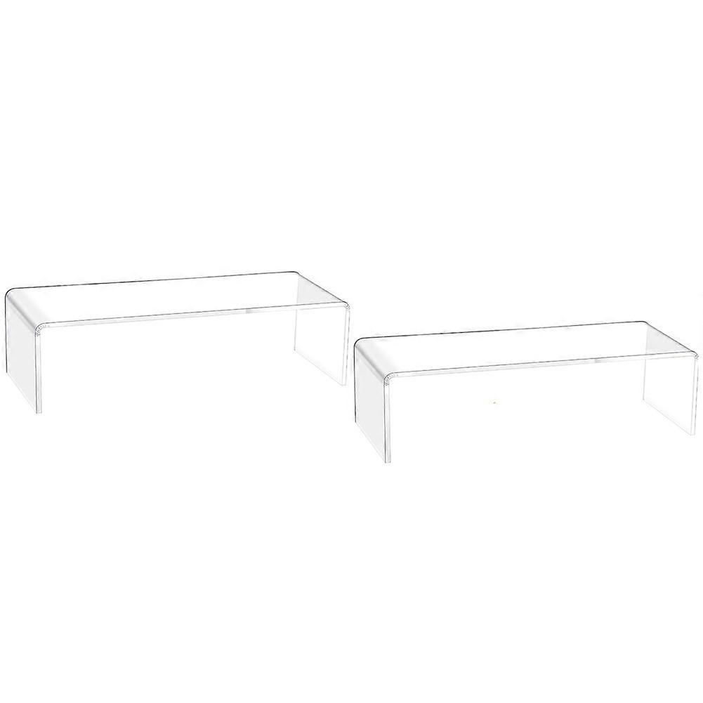 2 Pcs Acrylic Display Stands Acrylic Risers Dessert Table Display Set Rectangular Clear Display Stand Riser for Display