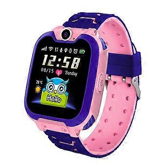 Montre connectée étanche pour enfants - GPS, Wi-Fi, LBS, caméra SOS, appels bidirectionnels, IP67 - Écran tactile 1,44 pouce, batterie 400 mAh, rose