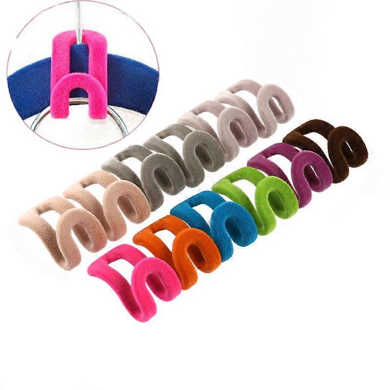 Mini Flocking Clothes Rack Hooks for Organizing Closet Space 12Pcs Set