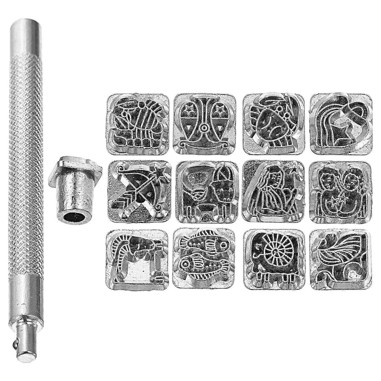 Stamping Tool Kit for Diy Pattern Making Embellishment Premium Steel Material Assorted Color 1 Set