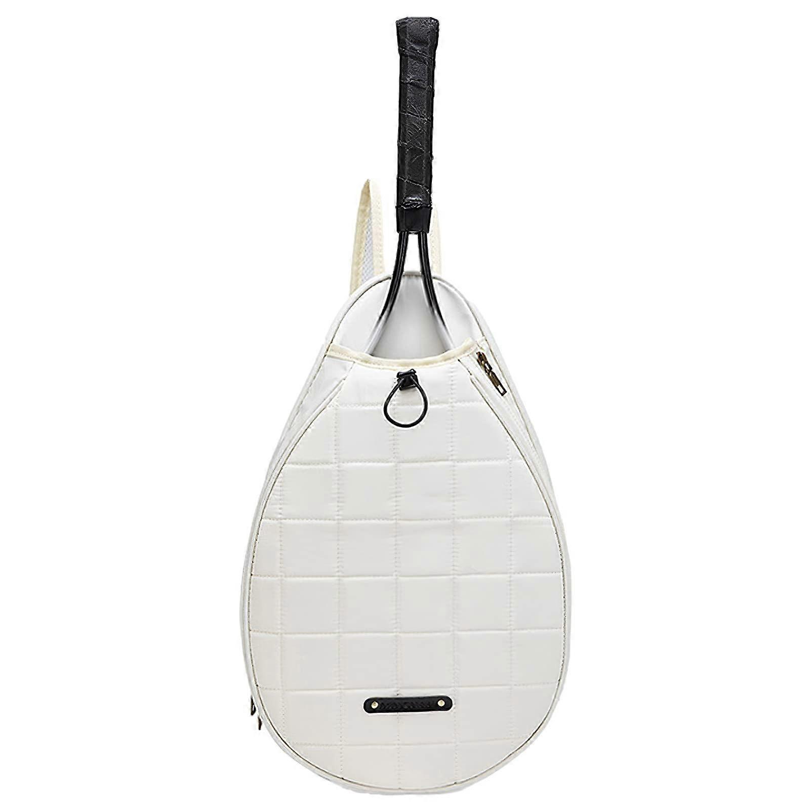 Waterproof Tennis Sling Bag with MultiPocket Storage for Rackets Pickleball Backpack White