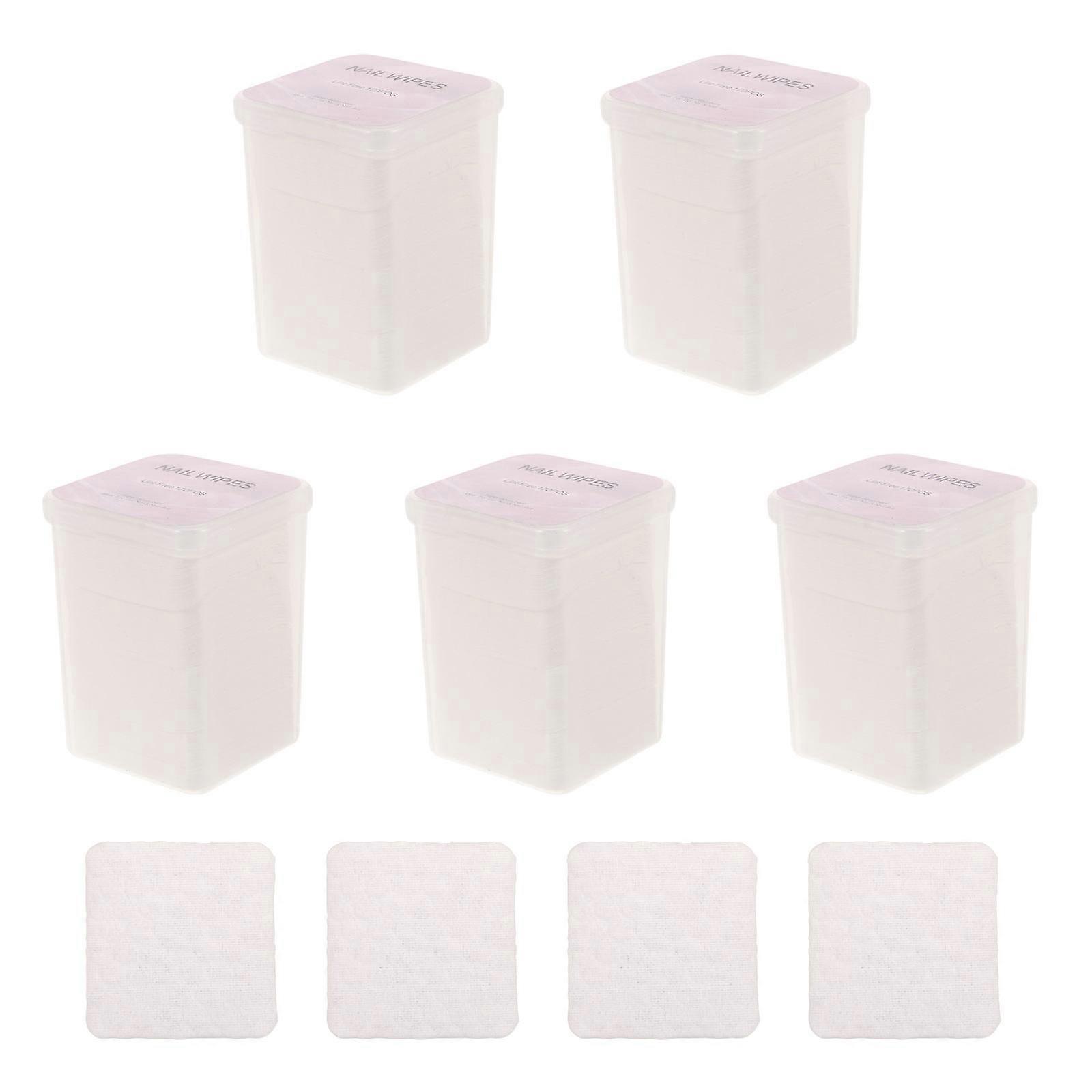 White Nail Polish Remover Pads for Gel Cleaning 5 Boxes Pack
