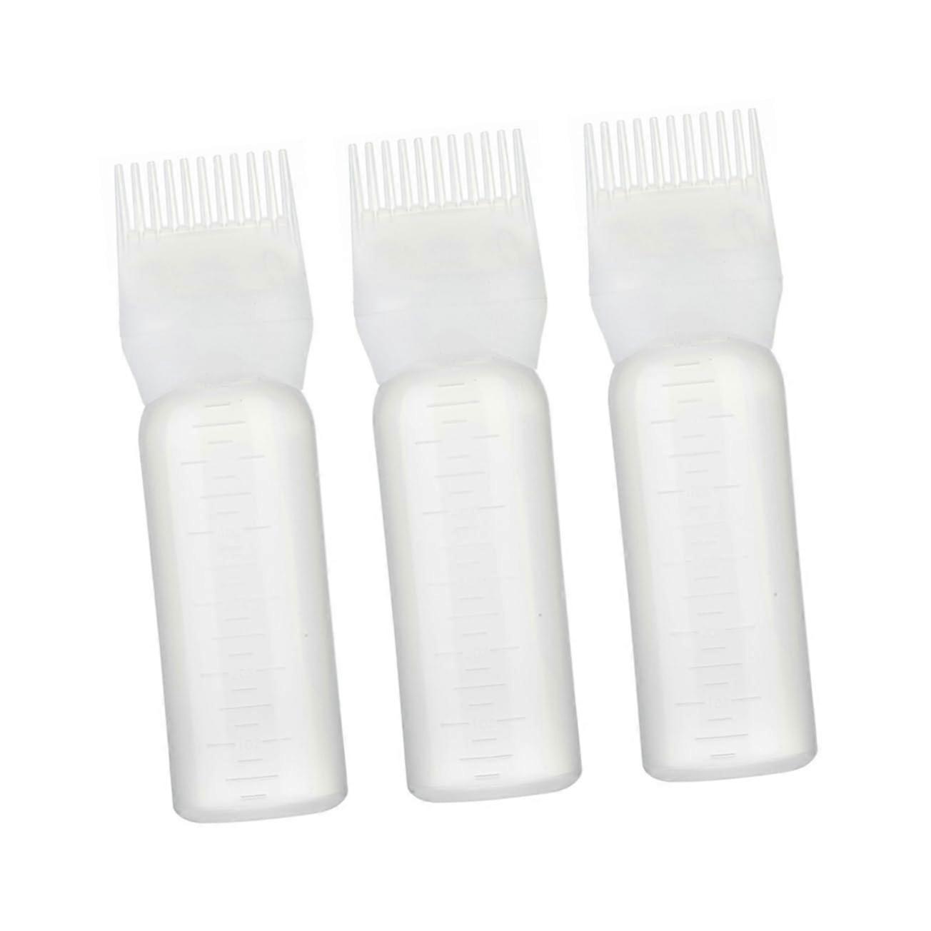 3Pcs Hair Dye Applicator Bottle with Comb for Even Color Application and Precise Root Touch Up