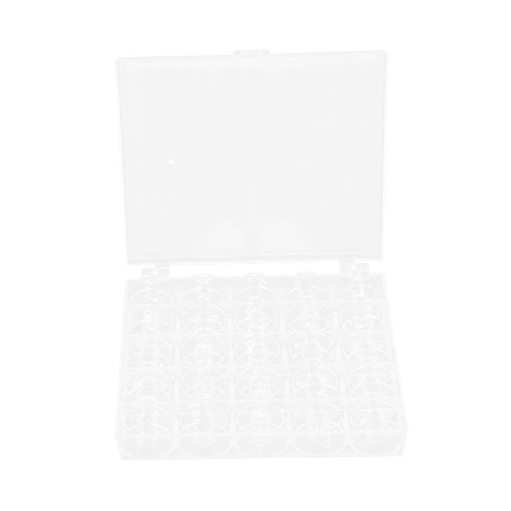 Clear Plastic Sewing Machine Bobbin Case with 25 Slots for Tangle Thread Organization