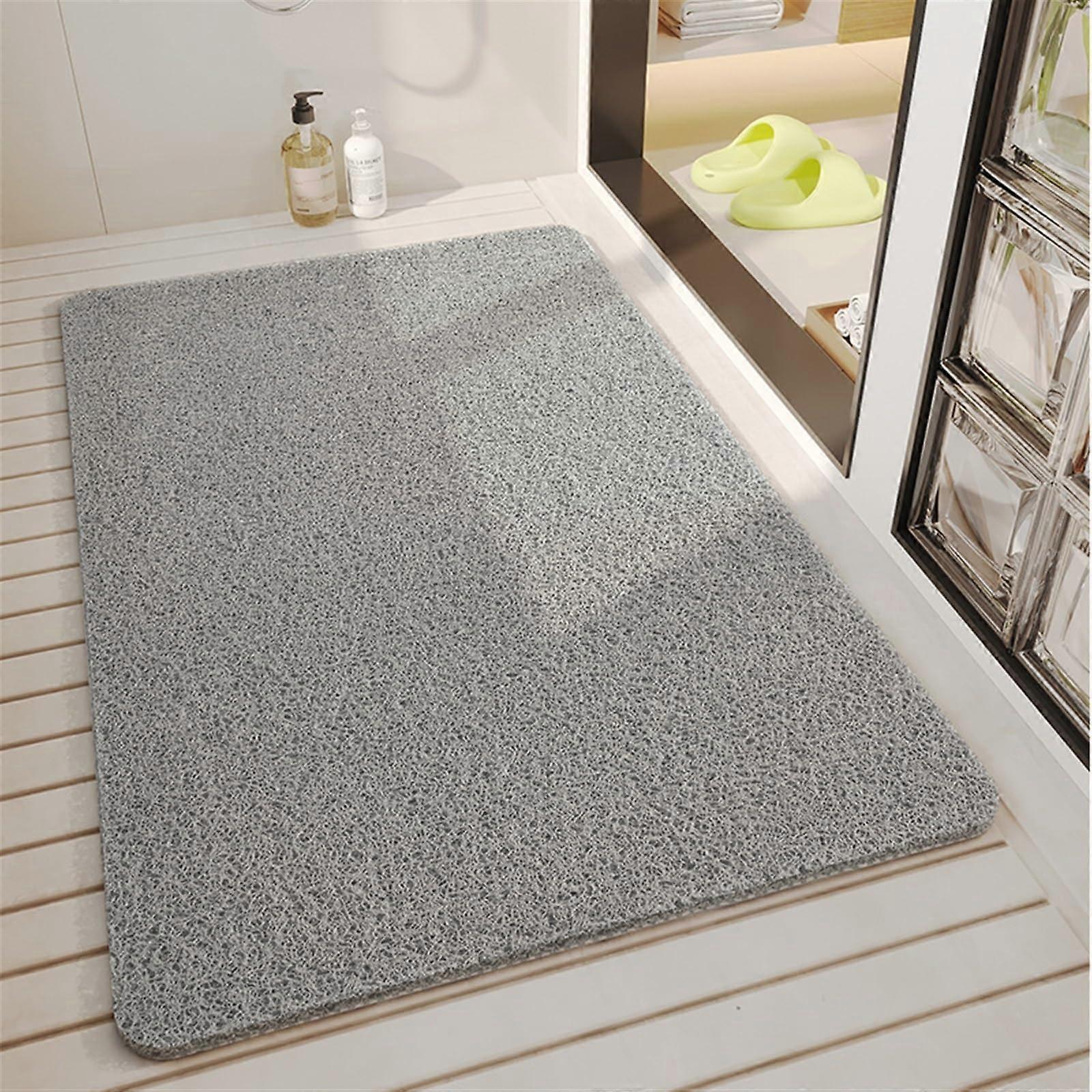 Non Slip Gray Bath and Shower Mat 35 x 23 Inch with Secure Surface and Rectangular Design