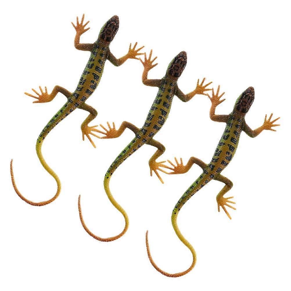 Lizard Toy 3Pcs Simulation Model for Decoration with Realistic Design
