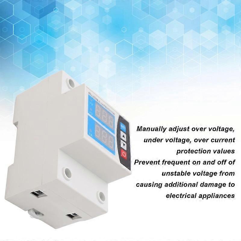 Over Voltage 2 Din Display Current Protector Limit Under Rail Self Adjustable