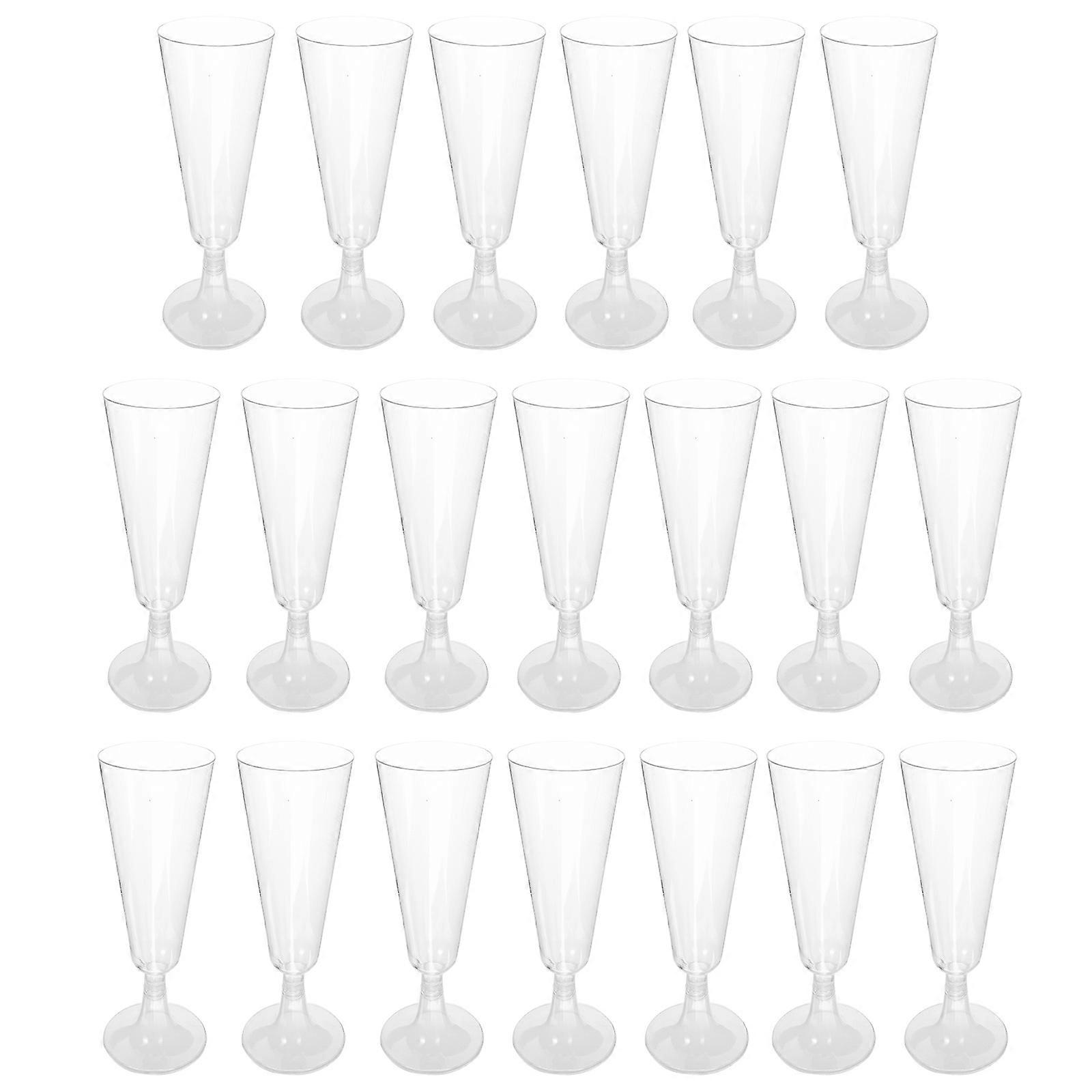 Plastic Goblet Drinking Wine Cup Bar Use Clear 20Set