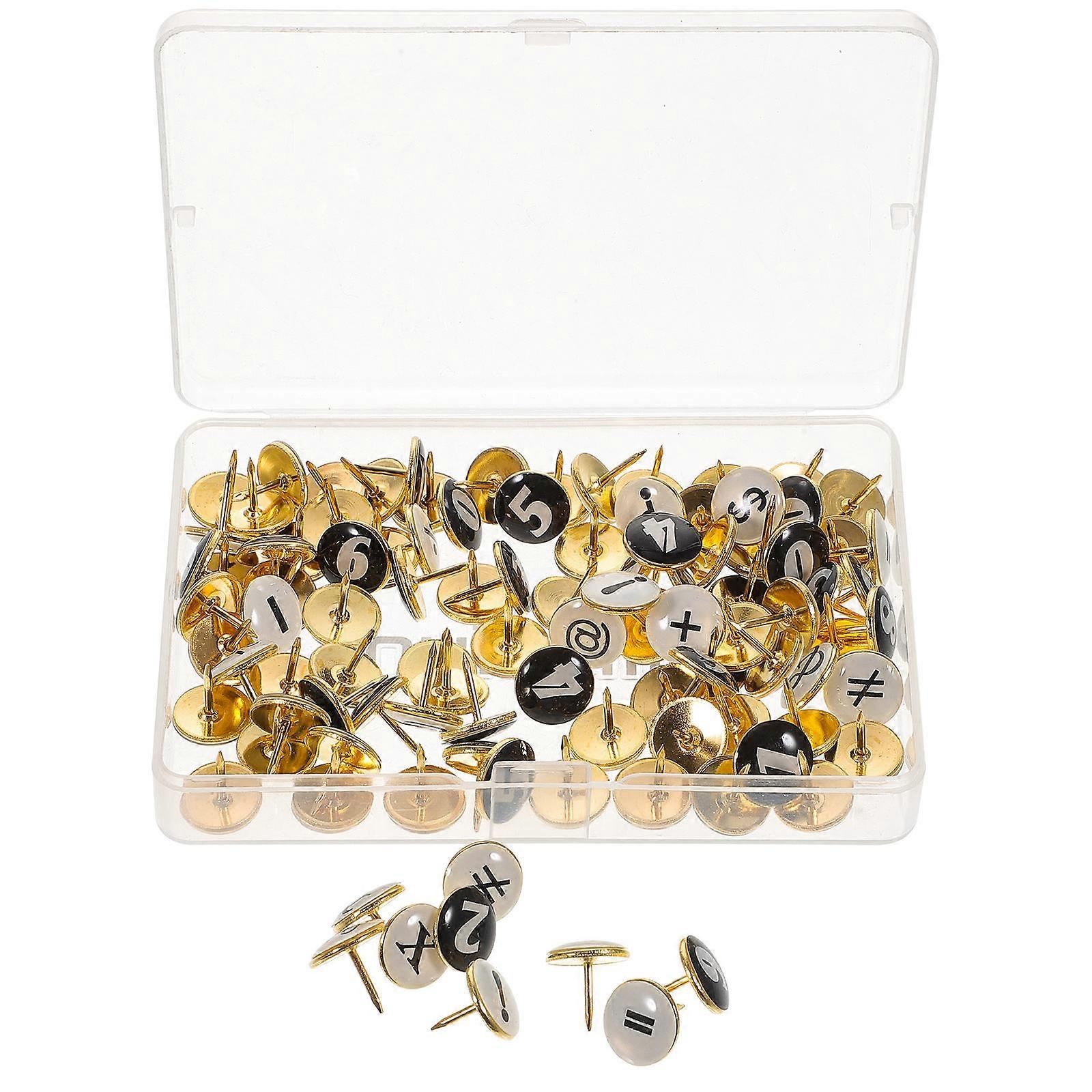 Delicate Thumbtacks Black Steel for Office Use 104Pcs Multi-Function Pushpins
