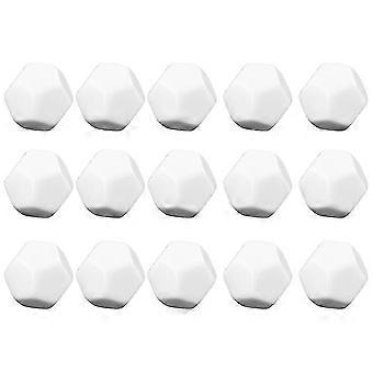 15 Pack 22MM Blank White Dice Set Acrylic Rounded D12 Dice Cubes for Game,Fun,DIY Sticker and Math T