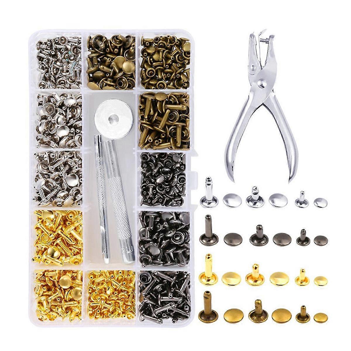 Rivets Double-Sided Rivets with Tool for Craft DIY 1Pack