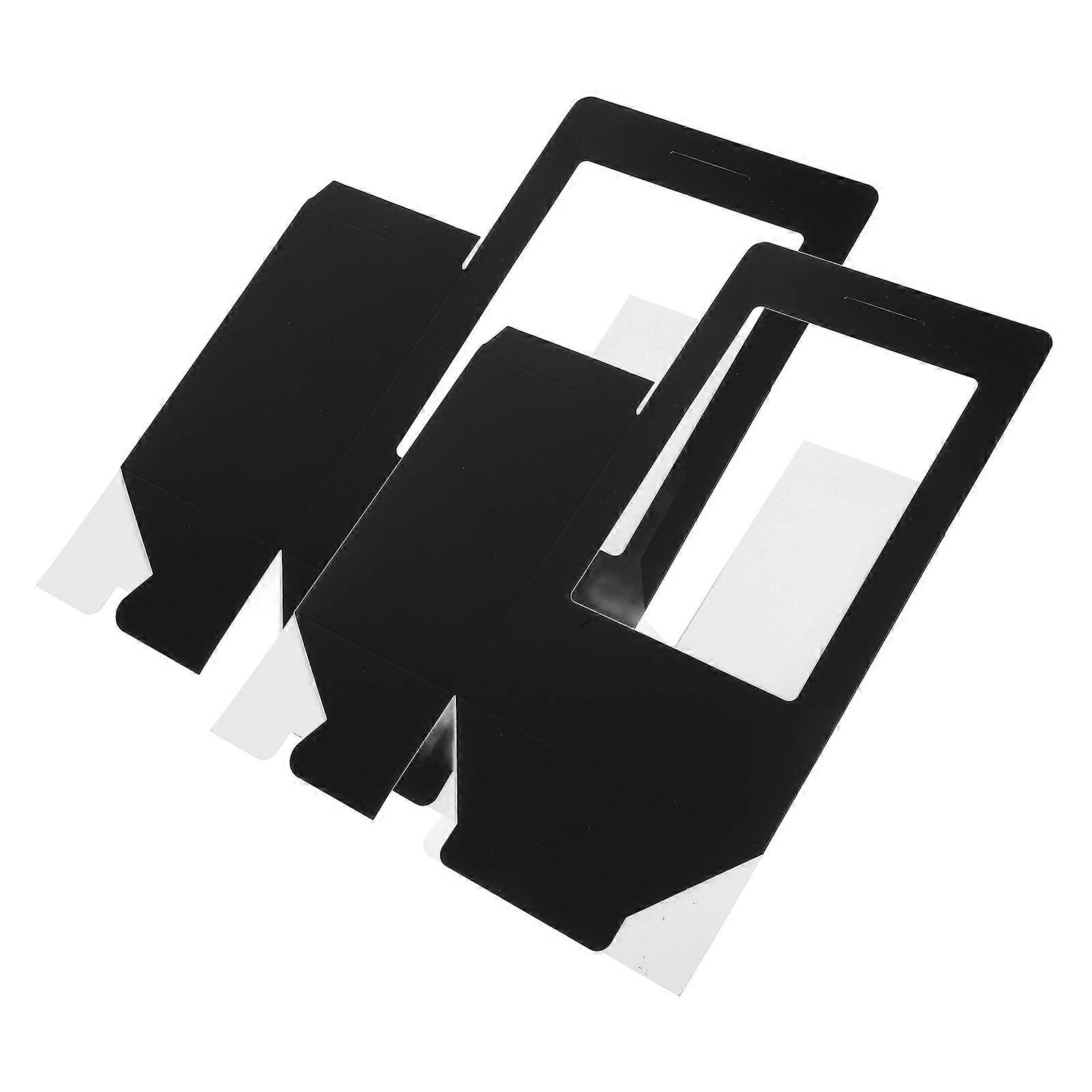 Hat Packaging Box for Hat with Window Style 2Pcs Black Foldable Paper Box