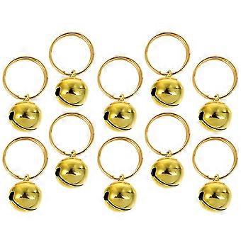 Goldene Edelstahl-Katzen- und Hundehalsbandglocken, 10 Stück, Anhänger