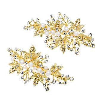 Elegant Hair Clips Bridal Hair Accessory Girls Daily Life All Occasions Golden 1Pair