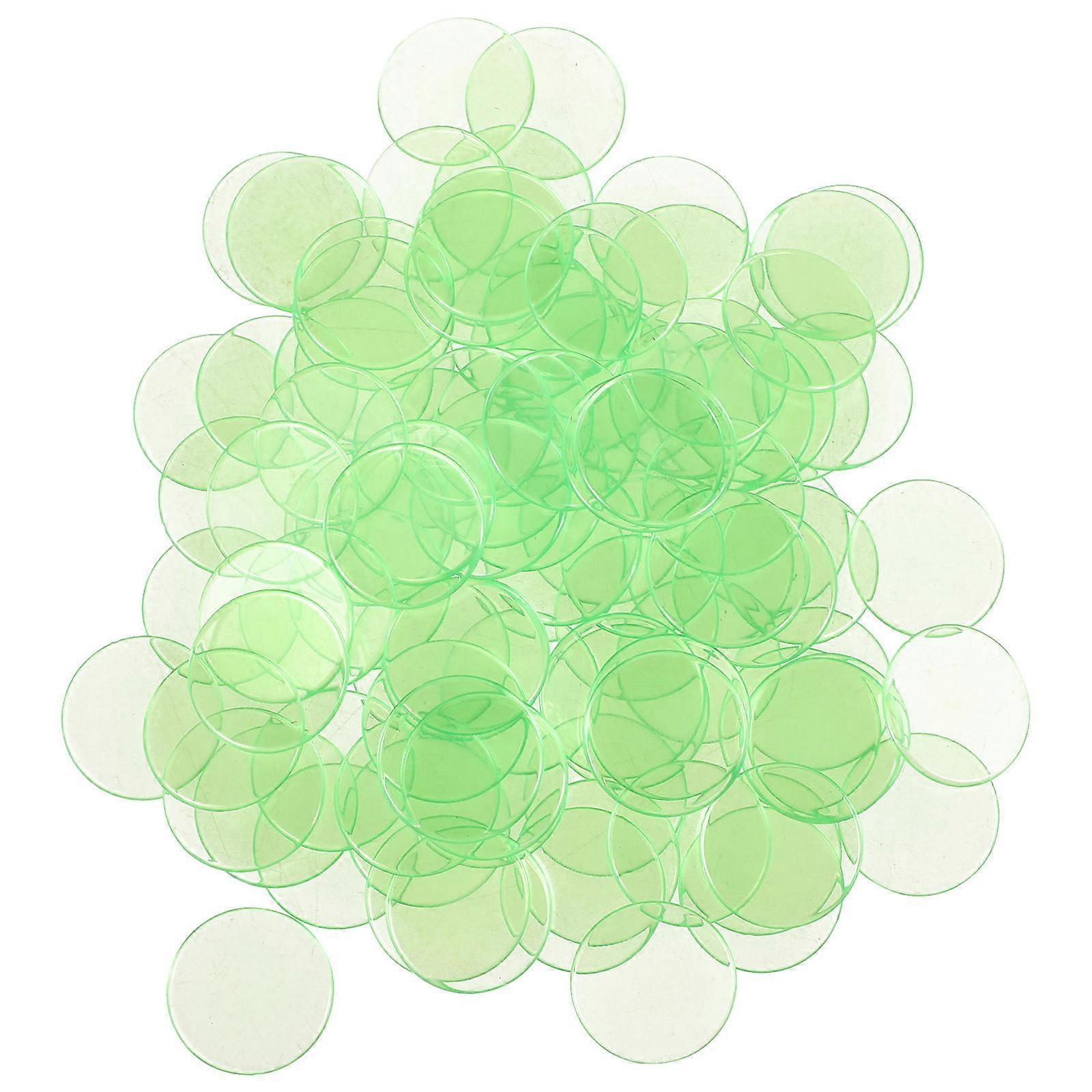 Markører gjennomsiktige plastbrikker for tellespill 100 stk. lysegrønne