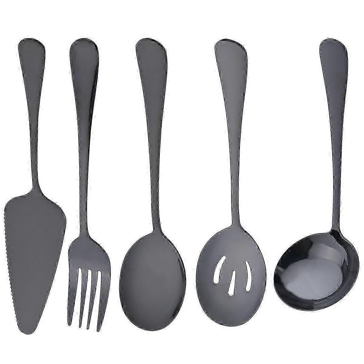 5Pcs Kitchen Stainless Steel Dinnerware Set