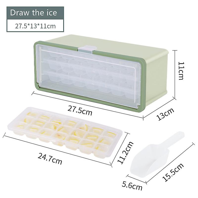 Household Ice Making Mould Multilayer Ice Making Box With Cover Pp Plastic Pull Ice Tray