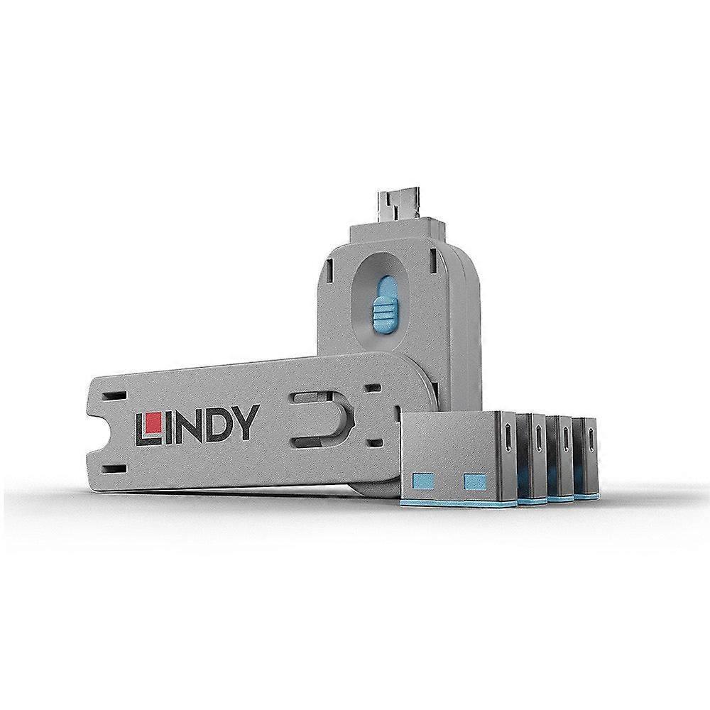 Lindy USB Port Blocker - Pack 4 Colour Code: Blue