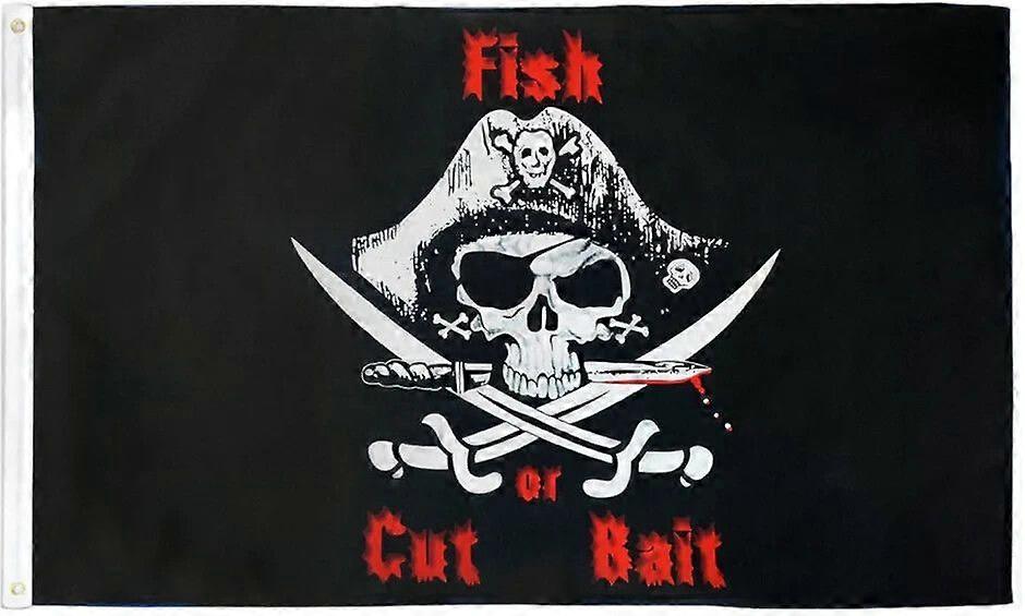 Fisch oder Köder Piratenflagge Piratenschiffflagge mit Köder Stil-386