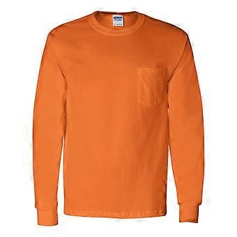 Gildan Ultra Cotton T-shirt met lange mouwen en borstzak