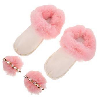 Plush Furry Winter Shoes Liner compatible with 1Pair Pink Soft Removable