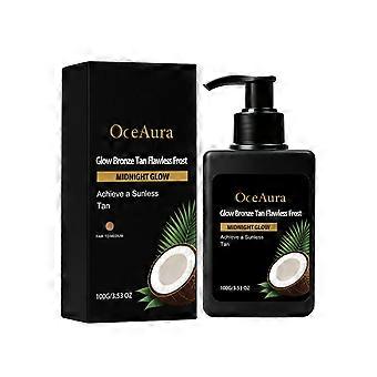 Self Tanning Lotion 100g - Natural Sunless Tanner with Coconut Oil & Shea Butter, Customisable Medium Dark Fake Tan, Moisturising Formula for Sensitiv
