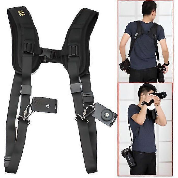 Double Shoulder Strap Harness Camera Strap DSLR SLR Sling