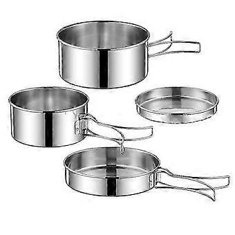 1para vajilla de camping 4 piezas de acero inoxidable 304 Juego de utensilios de cocina para acampar, Juego de utensilios de cocina para acampar al aire libre
